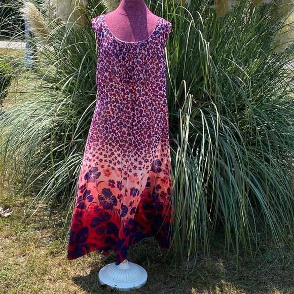 Db Established 1962 Dresses & Skirts - Dressbarn Established 1962  Floral Maxi Dress SZ 16W Red and Blue Flowy Design